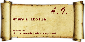 Aranyi Ibolya névjegykártya
