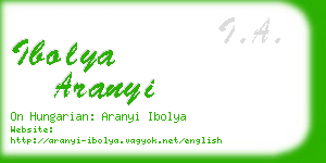 ibolya aranyi business card